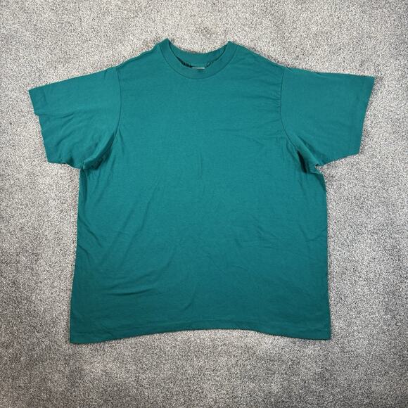 Unbranded Tops - Vintage 80s Single Stitch Shirt Sz 1X Shirt Emerald Green Tee Boxy Retro Casual
